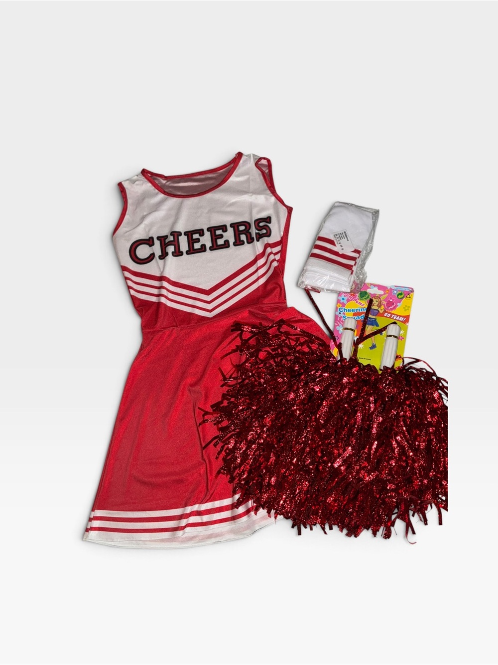 Red and White Cheerleader Costume Set